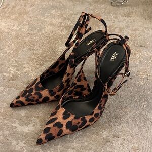 Zara Animal Print Stiletto Heels